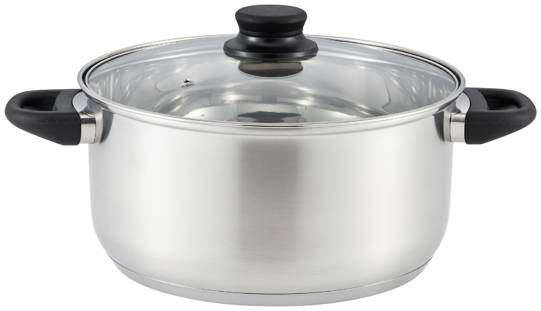 STAINLESS STEEL POT WITH GLASS LID - 22CM